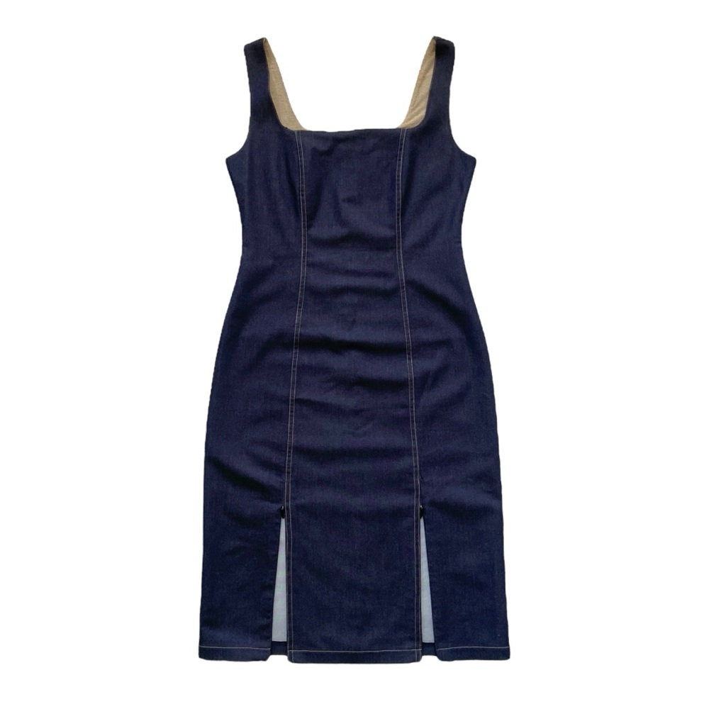 Vintage 90s Zippered Leg Slit Bodycon Dress 💋